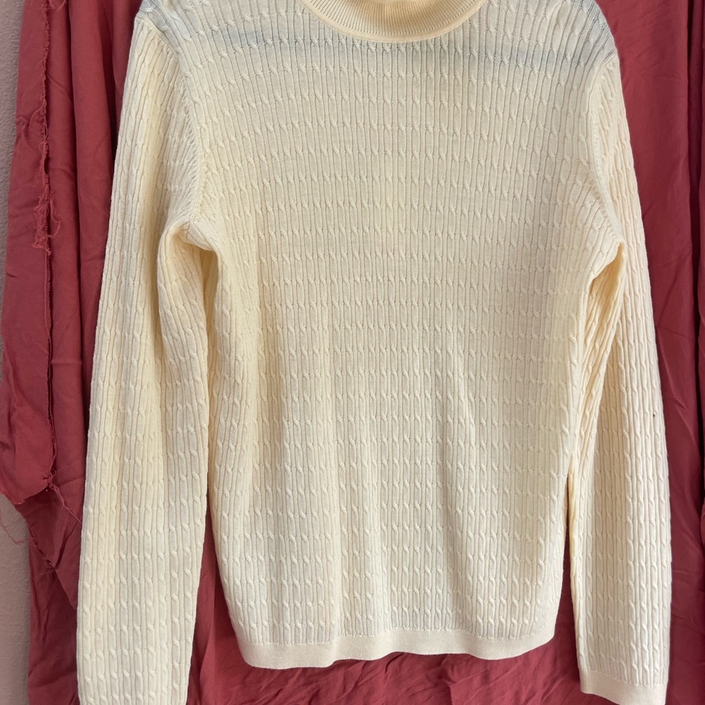 Elegant Cream Cable Knit Sweater